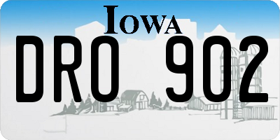 IA license plate DRO902