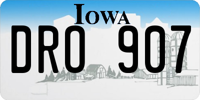 IA license plate DRO907