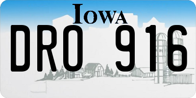 IA license plate DRO916