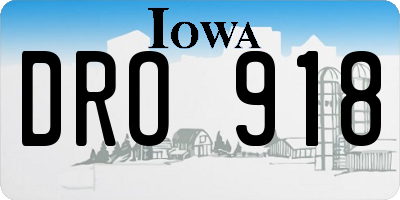 IA license plate DRO918