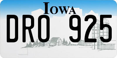 IA license plate DRO925