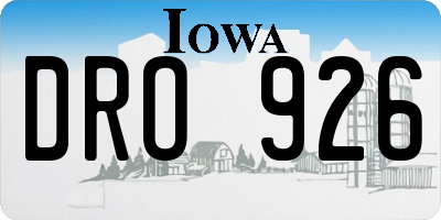 IA license plate DRO926