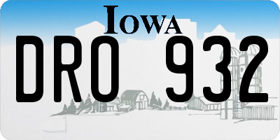 IA license plate DRO932