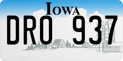 IA license plate DRO937