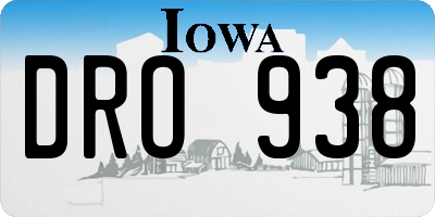 IA license plate DRO938