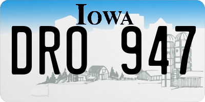 IA license plate DRO947