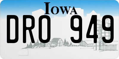 IA license plate DRO949