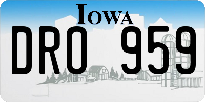IA license plate DRO959