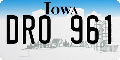 IA license plate DRO961