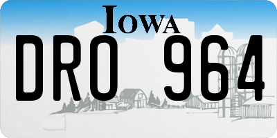 IA license plate DRO964