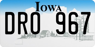 IA license plate DRO967