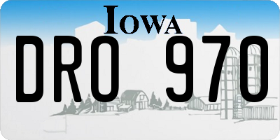 IA license plate DRO970