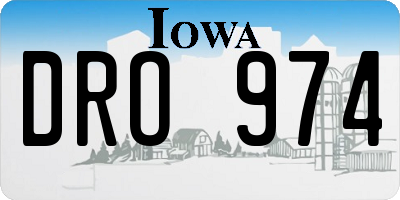 IA license plate DRO974