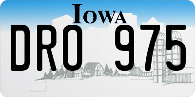 IA license plate DRO975