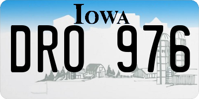 IA license plate DRO976