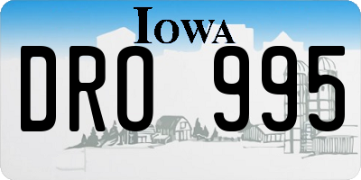 IA license plate DRO995