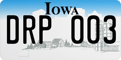 IA license plate DRP003