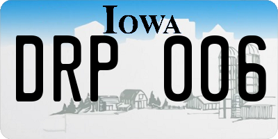 IA license plate DRP006