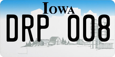 IA license plate DRP008