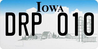 IA license plate DRP010