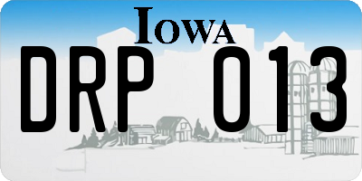 IA license plate DRP013