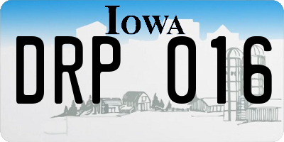 IA license plate DRP016
