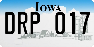 IA license plate DRP017