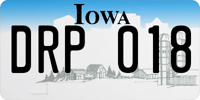 IA license plate DRP018