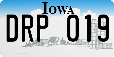 IA license plate DRP019