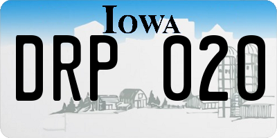 IA license plate DRP020