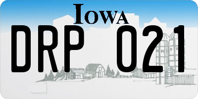 IA license plate DRP021