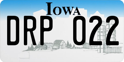 IA license plate DRP022