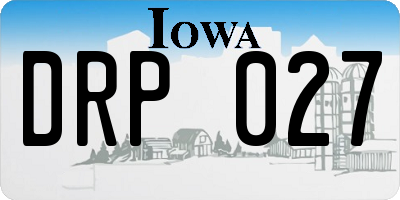 IA license plate DRP027