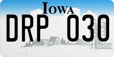 IA license plate DRP030