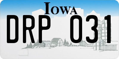 IA license plate DRP031