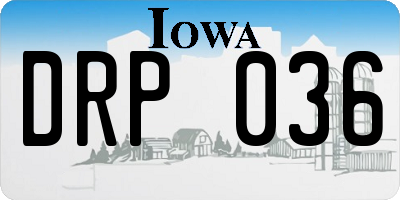 IA license plate DRP036