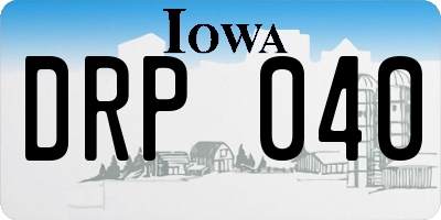 IA license plate DRP040