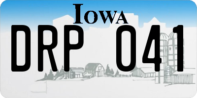 IA license plate DRP041