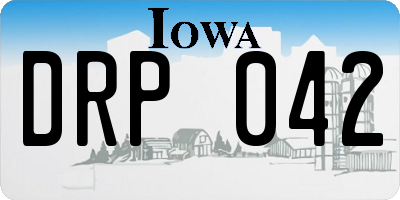 IA license plate DRP042