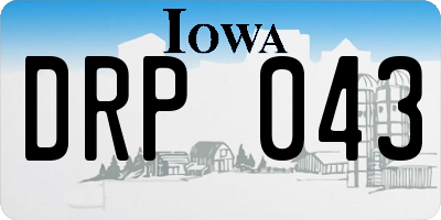 IA license plate DRP043