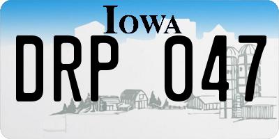 IA license plate DRP047