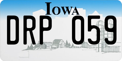 IA license plate DRP059