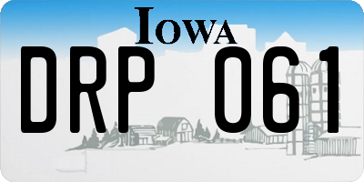 IA license plate DRP061