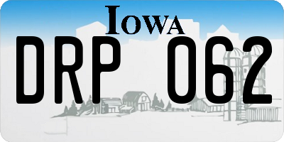 IA license plate DRP062