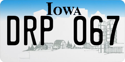 IA license plate DRP067