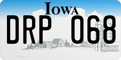 IA license plate DRP068