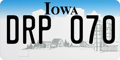 IA license plate DRP070