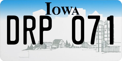 IA license plate DRP071