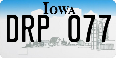 IA license plate DRP077