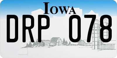 IA license plate DRP078